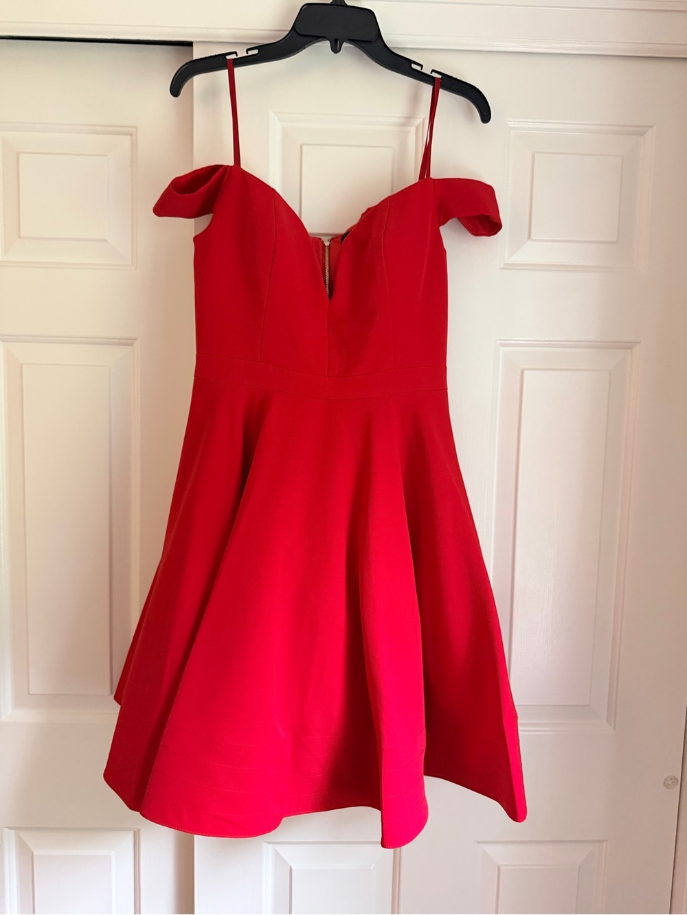 Aqua NWT Red Off-Shoulder Fit & Flare Dress